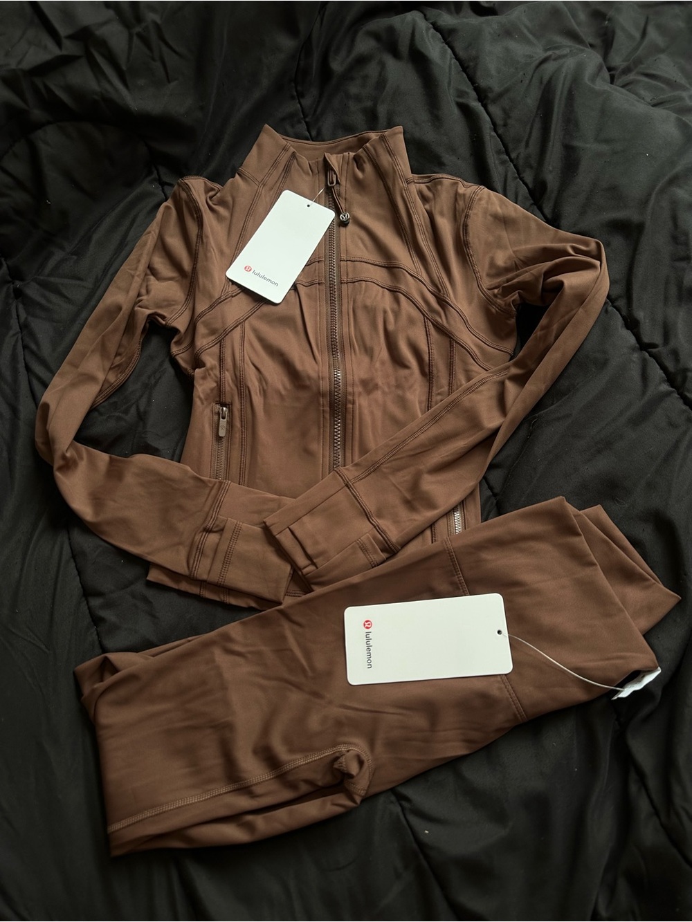 lululemon athletica Women's Brown Jacket & Leggings Set